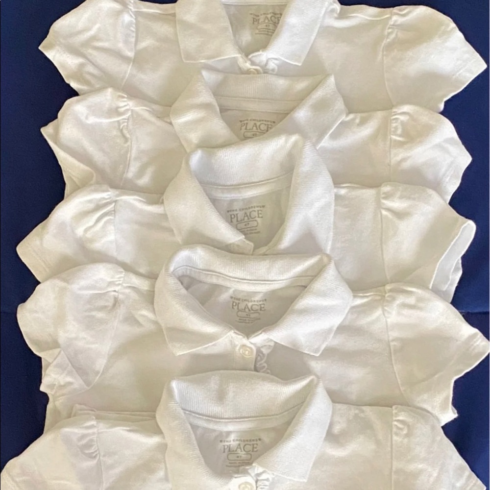 Lot of 5 Toddler Children’s Place White Polo Shirt